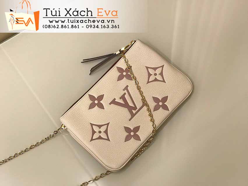 Túi Xách LV Double Zip Pochette Bag Siêu Cấp Màu Kem Đẹp M80084.